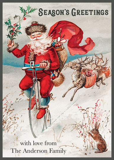 Vintage Santa Flat Holiday Cards